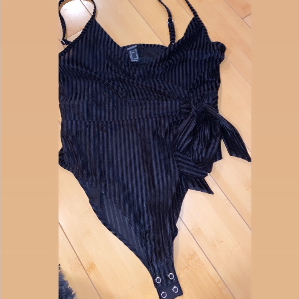 Black velvet bodysuit